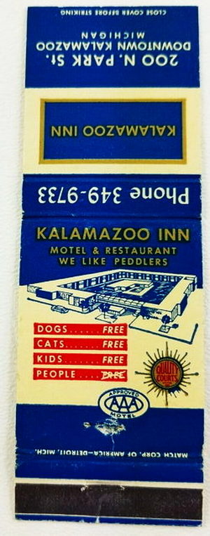 Kalamazoo Inn (Valley Inn Motel) - Matchbook (newer photo)